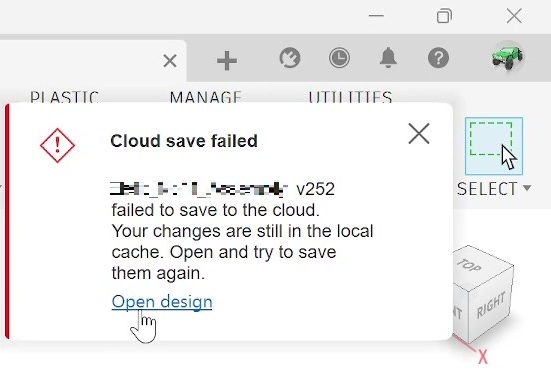 保存が失敗すると「Cloud save failed」という通知がくる